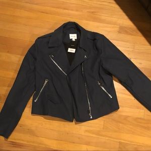 Leather jacket—navy, size large